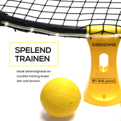 2BEHOME® Roundnet set met LED-Strip - Ook voor Spikeball & Roundball - Geel