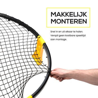 2BEHOME® Roundnet set met LED-Strip - Ook voor Spikeball & Roundball - Geel