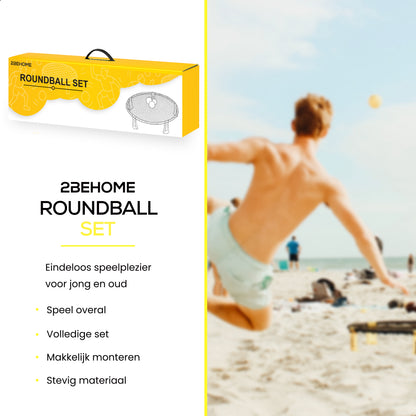 2BEHOME Roundnet set met LED-Strip - Ook voor Spikeball & Roundball - Geel