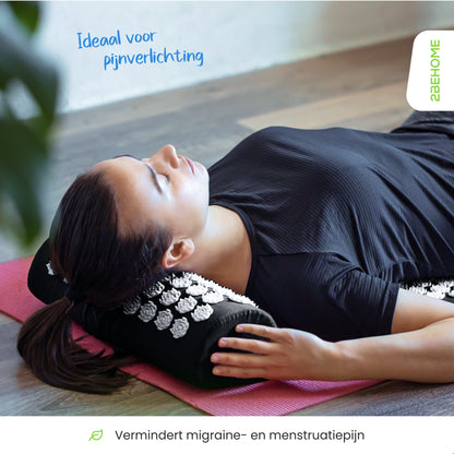 2BEHEALTHY® Stevige Spijkermat met Kussen en Triggerpoint Bal - 70 x 41 cm - Shakti Mat - Acupressuur mat
