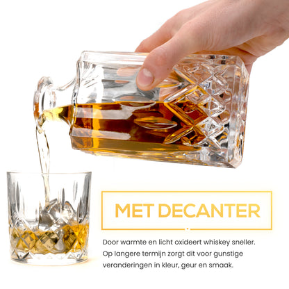 2BEHOME® Whiskey set met decanteer karaf - incl. 2 whiskey glazen en 6 whiskey stones en luxe geschenkdoos
