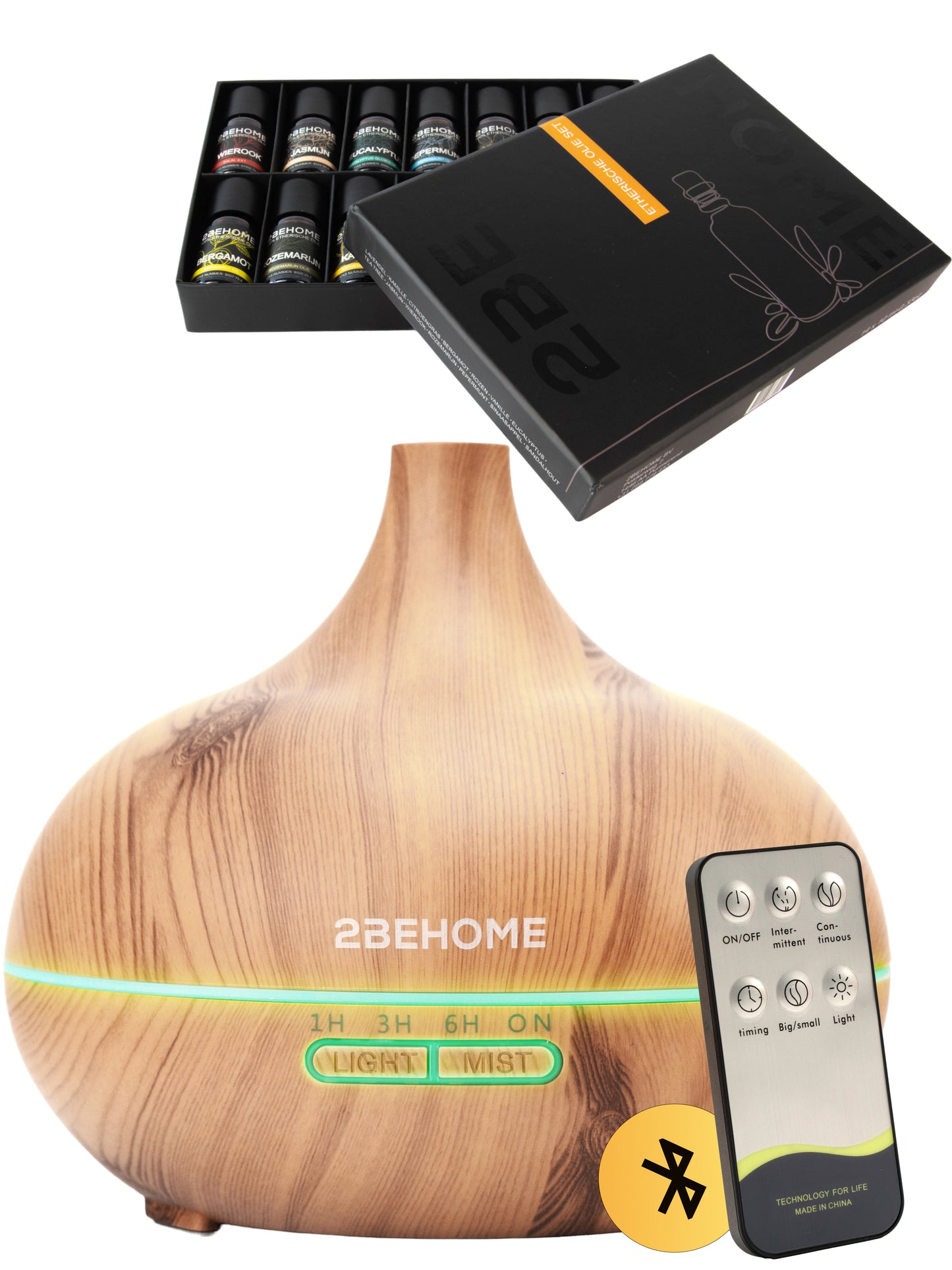 Aroma diffuser luchtbevochtiger met etherische olie set en afstandsbediening