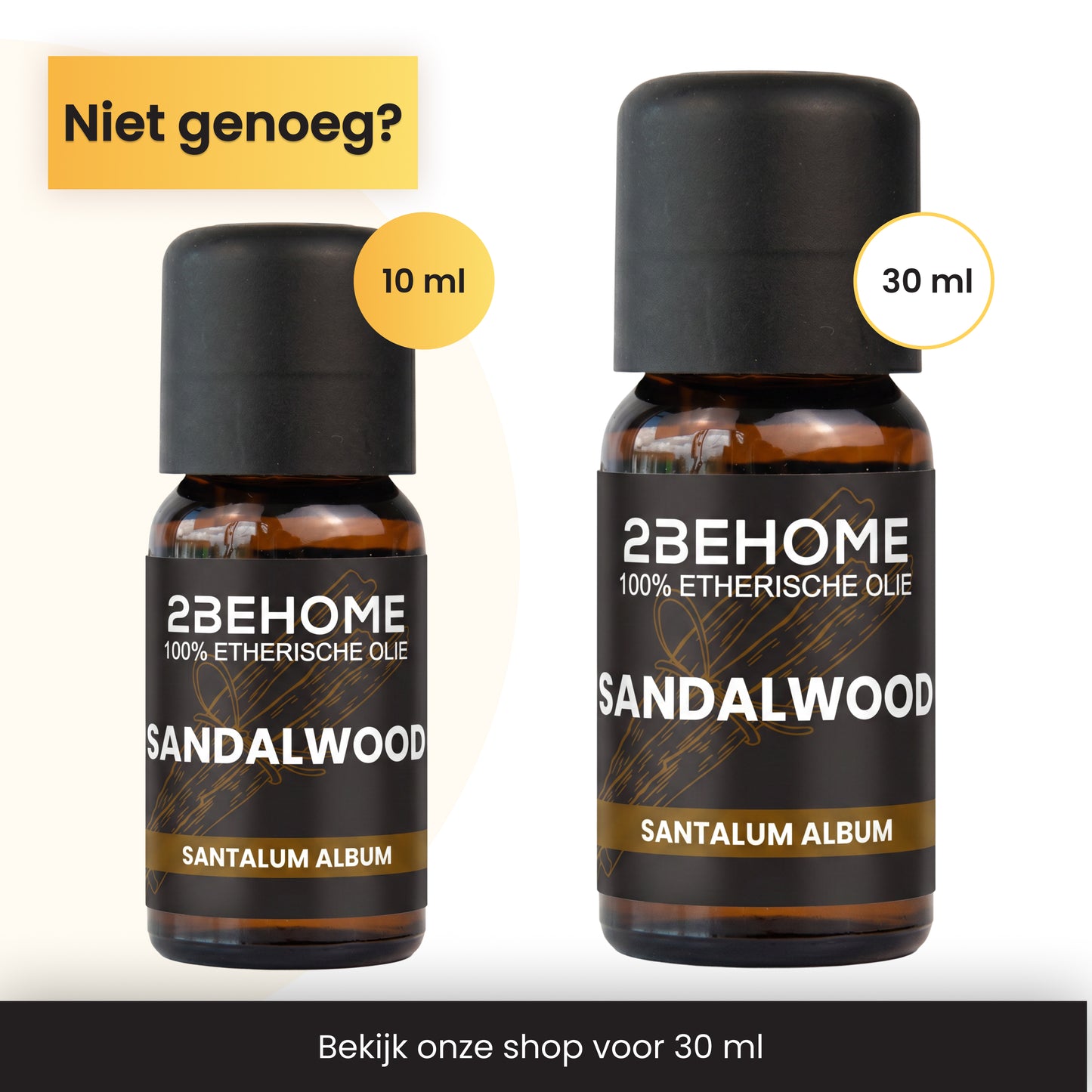 2BEHOME Etherische Olie Sandalwood - 10 ML - 1 Stuk - Essentiële olie voor Aromatherapie