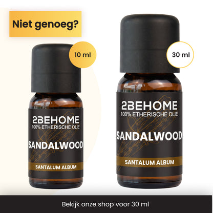 2BEHOME Etherische Olie Sandalwood - 10 ML - 1 Stuk - Essentiële olie voor Aromatherapie