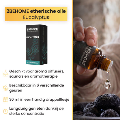 2BEHOME Etherische Olie Eucalyptus - 30 ML - 1 Stuk - Essentiële olie voor Aromatherapie
