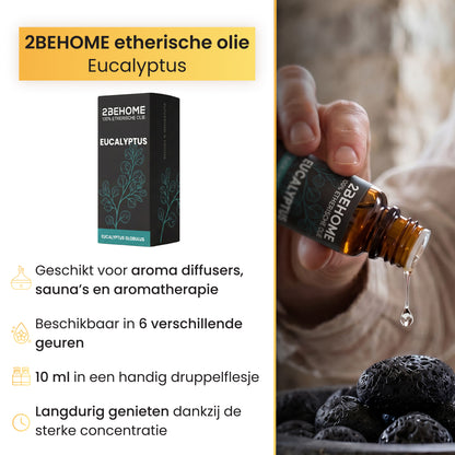 2BEHOME Etherische Olie Eucalyptus - 10 ML - 1 Stuk - Essentiële olie voor Aromatherapie