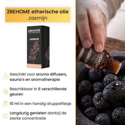 2BEHOME Etherische Olie Jasmijn - 10 ML - 1 Stuk - Essentiële olie voor Aromatherapie