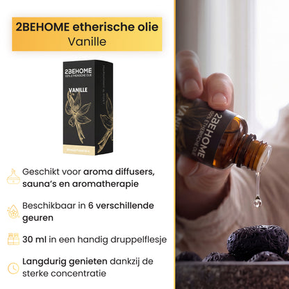 2BEHOME Etherische Olie Vanille - 30 ML - 1 Stuk - Essentiële olie voor Aromatherapie