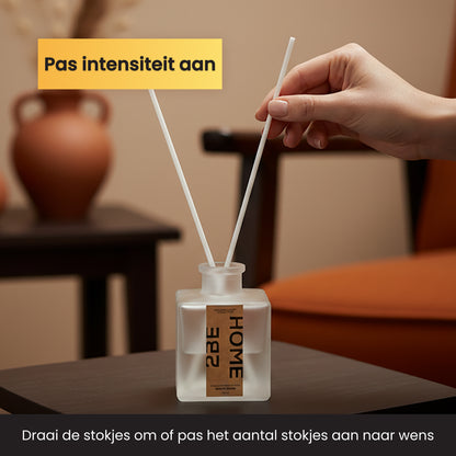 geurstokje die naar wens kan worden aangepast met meer of minder stokjes