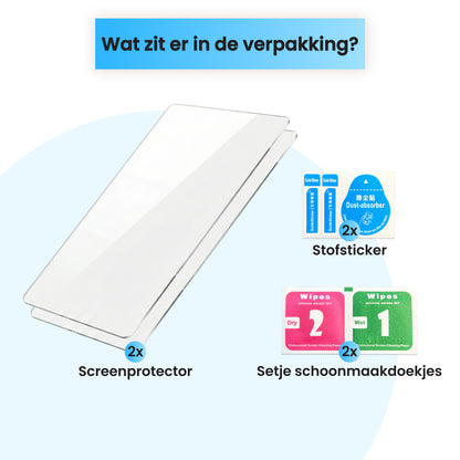 Nintendo Switch OLED screen protector set met 2 screenprotectors en schoonmaakdoekjes