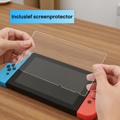 Nintendo Switch hoes met screenprotector, beschermhoes voor Nintendo Switch inclusief glazen screenprotector tegen krassen en beschadigingen
