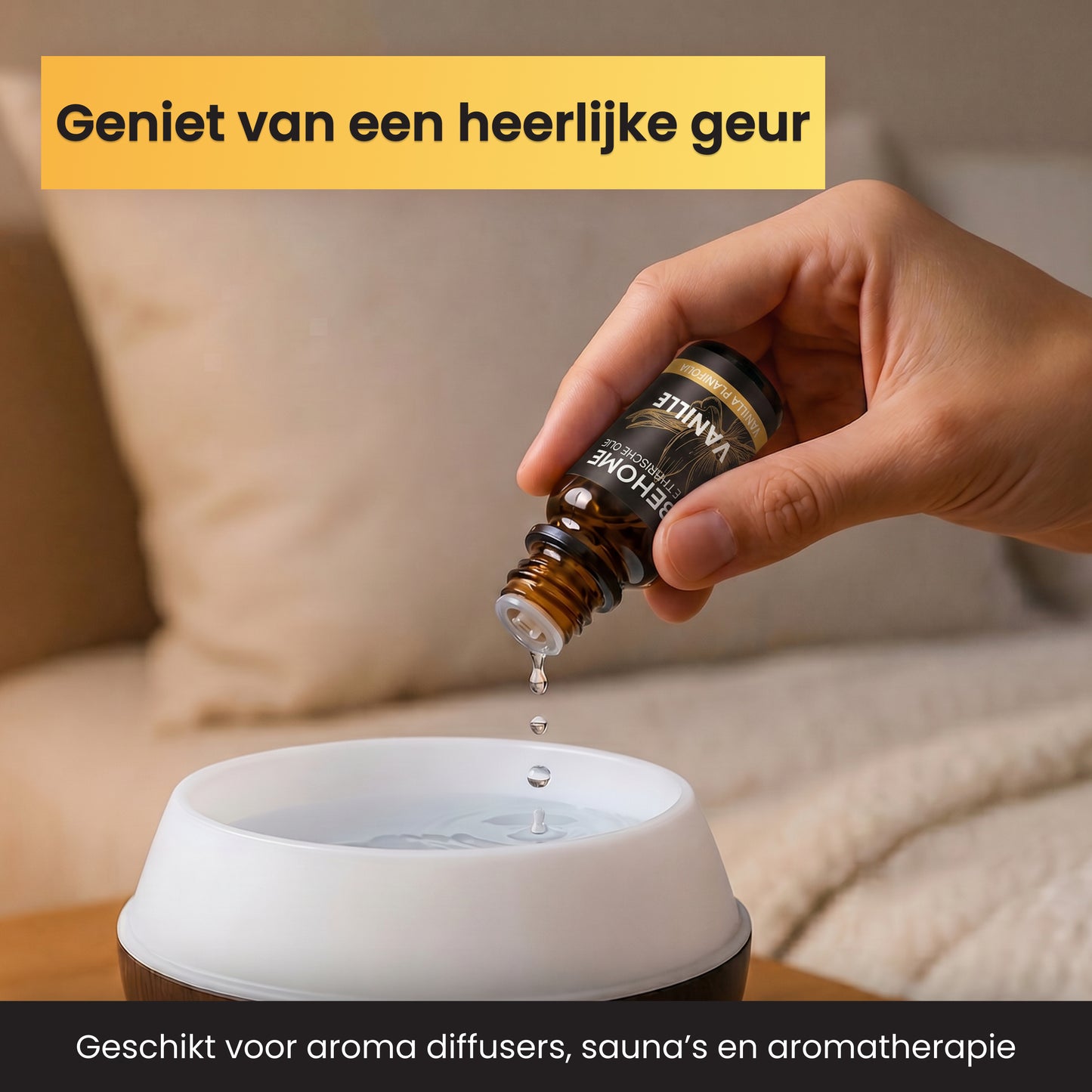 2BEHOME Etherische Olie Vanille - 10 ML - 1 Stuk - Essentiële olie voor Aromatherapie