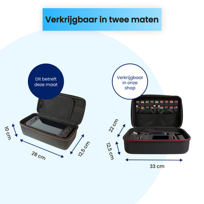 Switch 2 Nintendo case verkrijgbaar in twee maten met compacte en ruime opbergoptie voor je console en accessoires