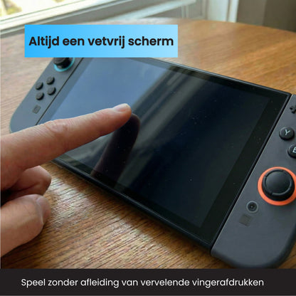 Nintendo Switch 2 screenprotector tegen vingerafdrukken op het scherm