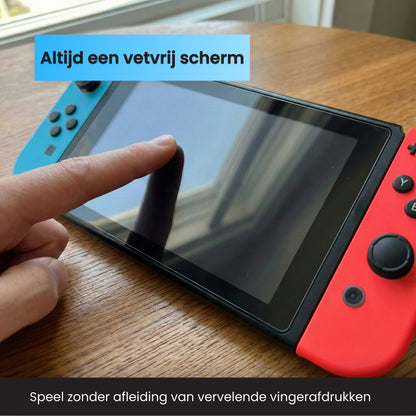Switch OLED screen protector met anti vingerafdruk coating voor vetvrij scherm