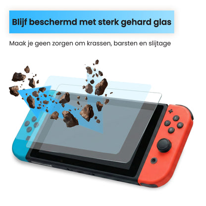 Switch OLED screenprotector van gehard glas beschermt scherm tegen krassen en schade